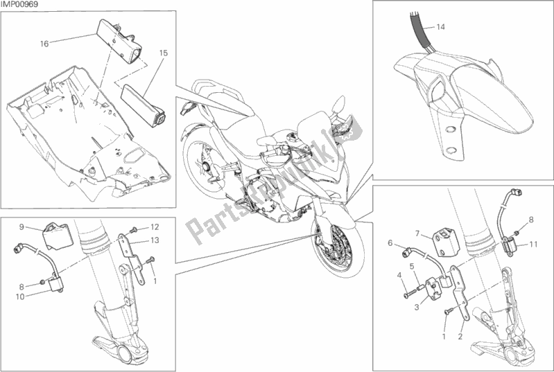 Tutte le parti per il Cablaggio (d-air) del Ducati Multistrada 1200 S D-air 2017